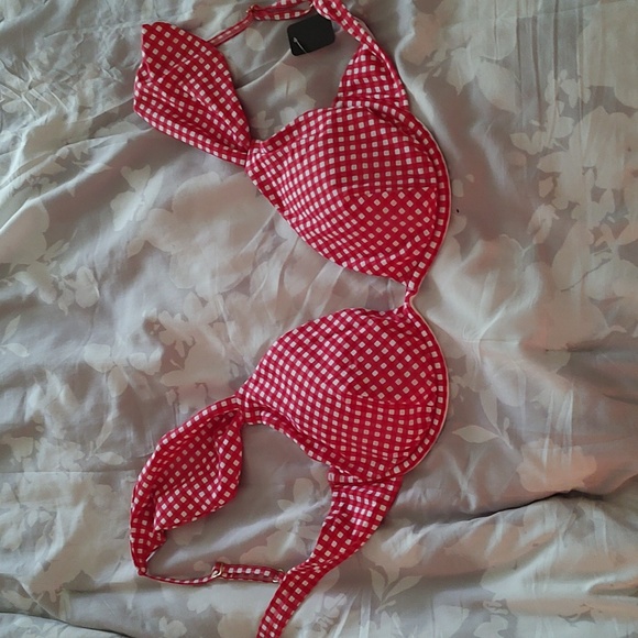 NWT 3 piece 1 red/white checkered top and bottom/red bottom pretty mix match - Picture 2 of 6